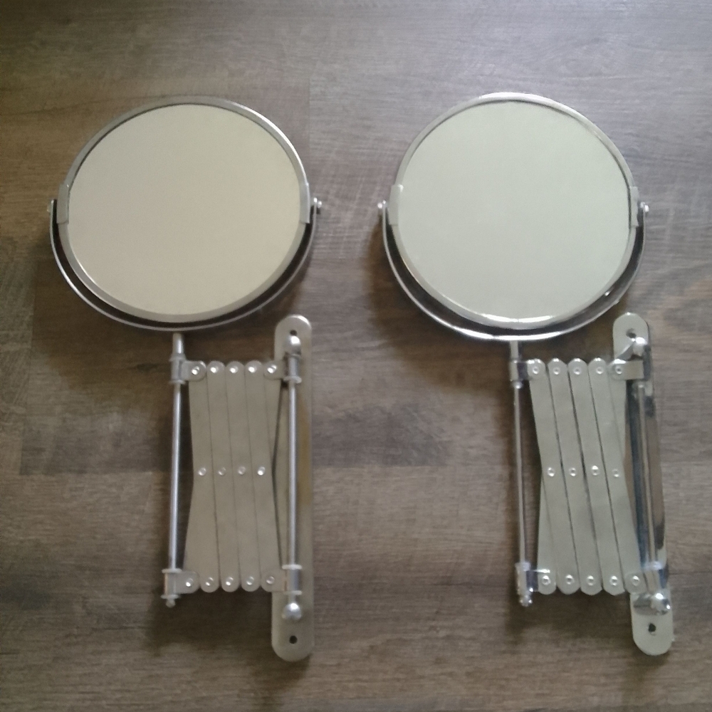 2 Wall-Mounted Silver Extendable Mirrors From IKEA